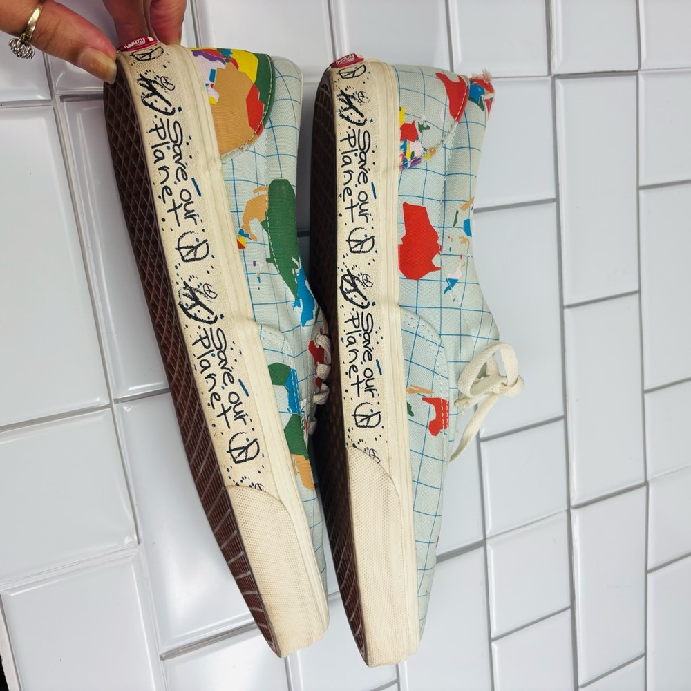 VANS Era Canvas Save Our Planet World Map Sneakers Shoes size 12 - Picture 11 of 14